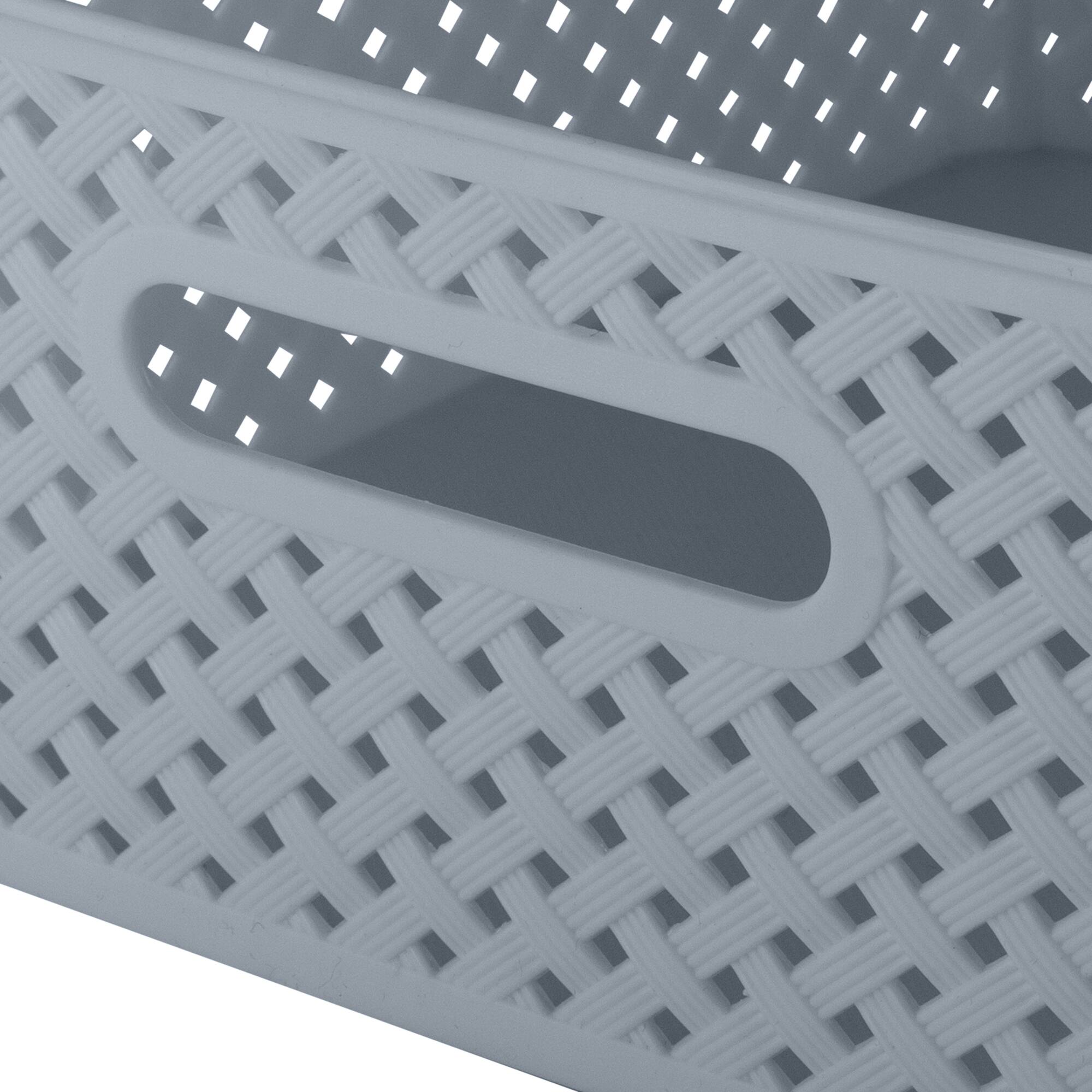 Simplify Medium Gray Wicker Storage Bin, 2ct.